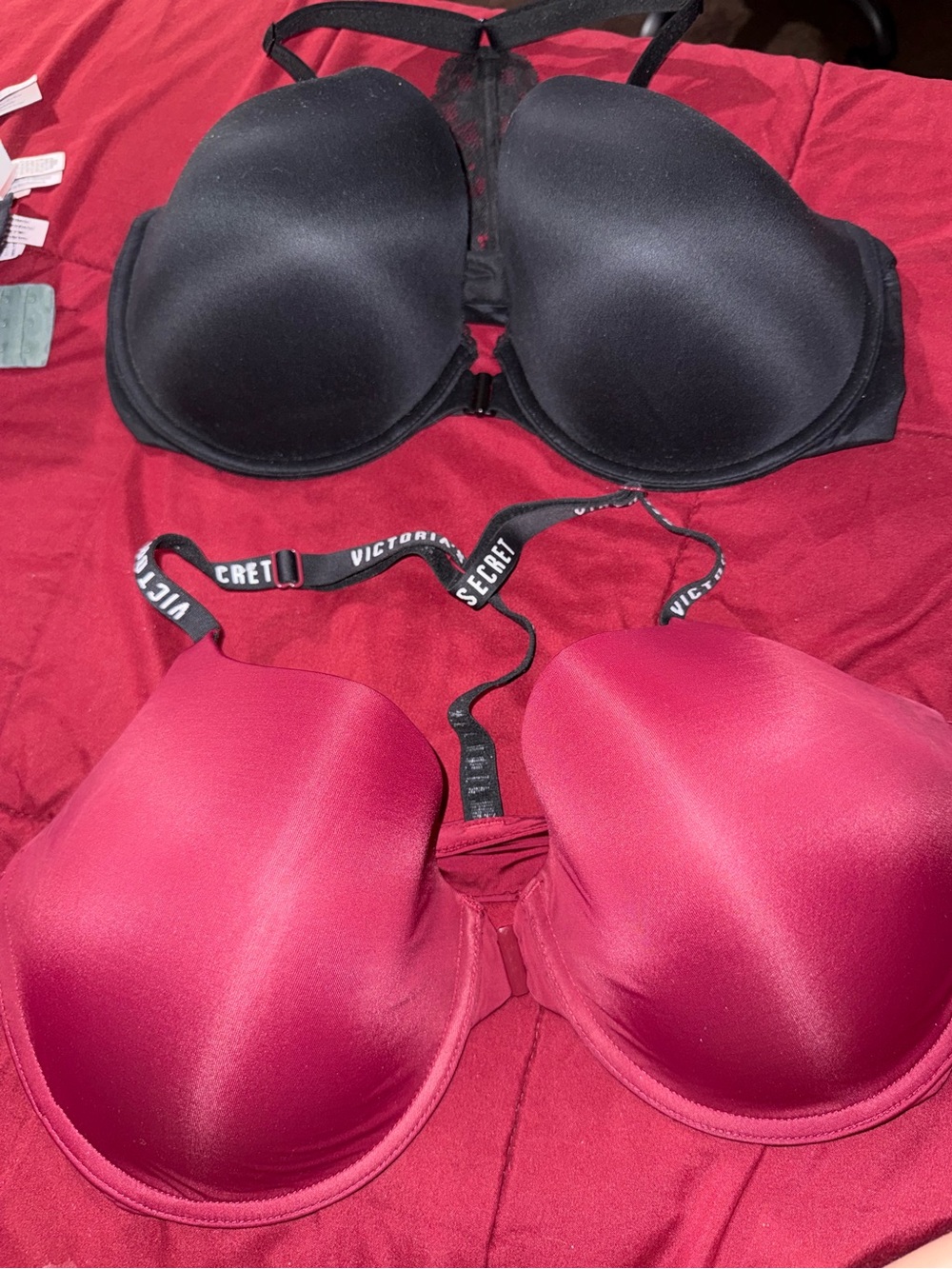 Victoria's Secret Black and Hot Pink Convertible Push-Up Bras